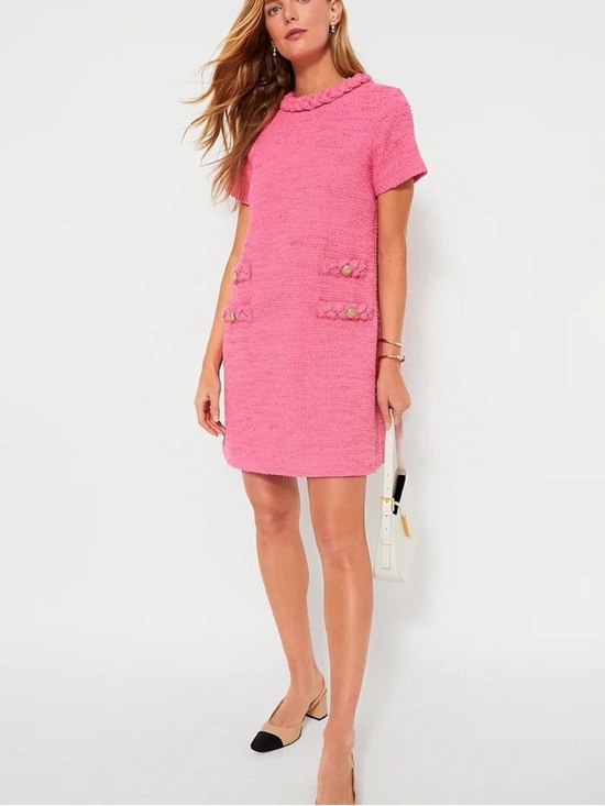 Tuckernuck Dresses & Skirts - Tuckernuck Pink Short-Sleeve Textured Shift Dress